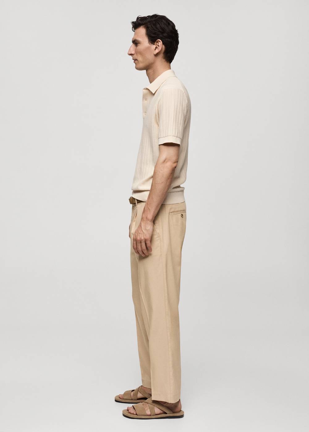 Mango Poloshirt aus 100 % Baumwolle mit Mikrostruktur 50% Rabatt mit kostenlosem Versand