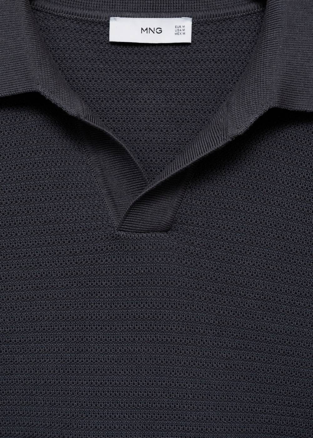 Mango Poloshirt aus Baumwolle mit Tencel in Flechtoptik Fabrikladen