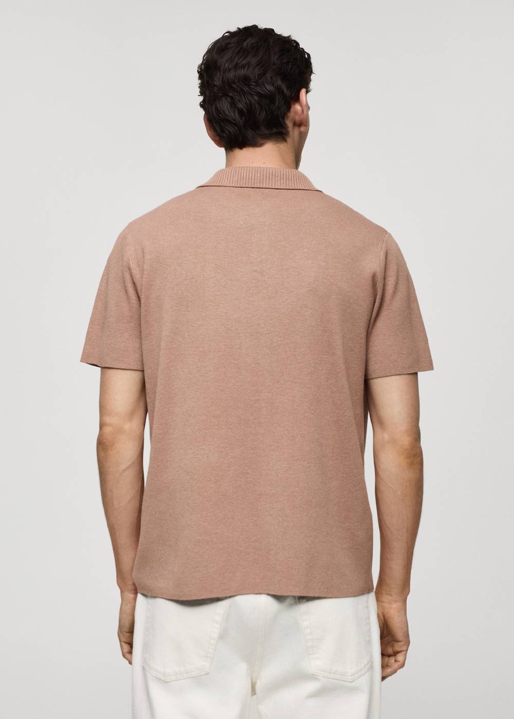 Mango Texturiertes Strick-Poloshirt aus Baumwolle Online