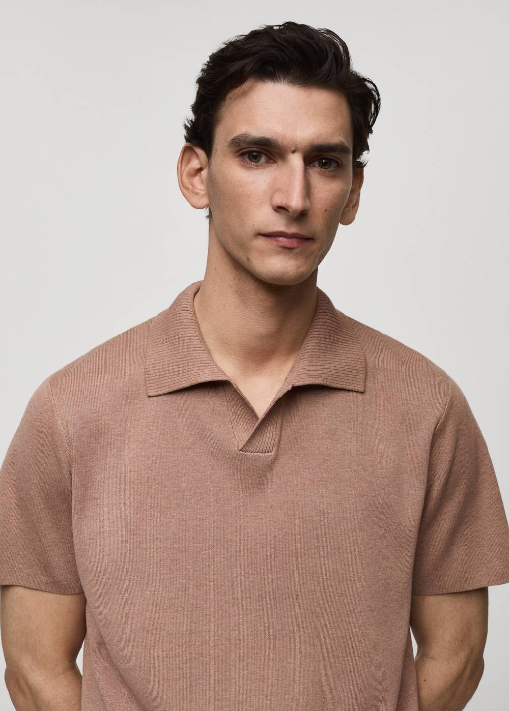 Mango Texturiertes Strick-Poloshirt aus Baumwolle Online