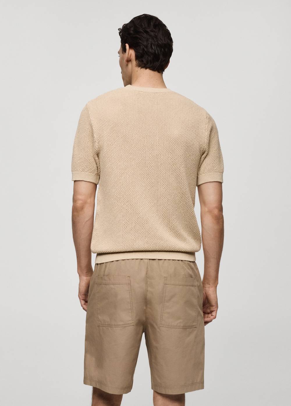 Mango Strukturiertes Strick-T-Shirt aus Baumwolle Verkauf