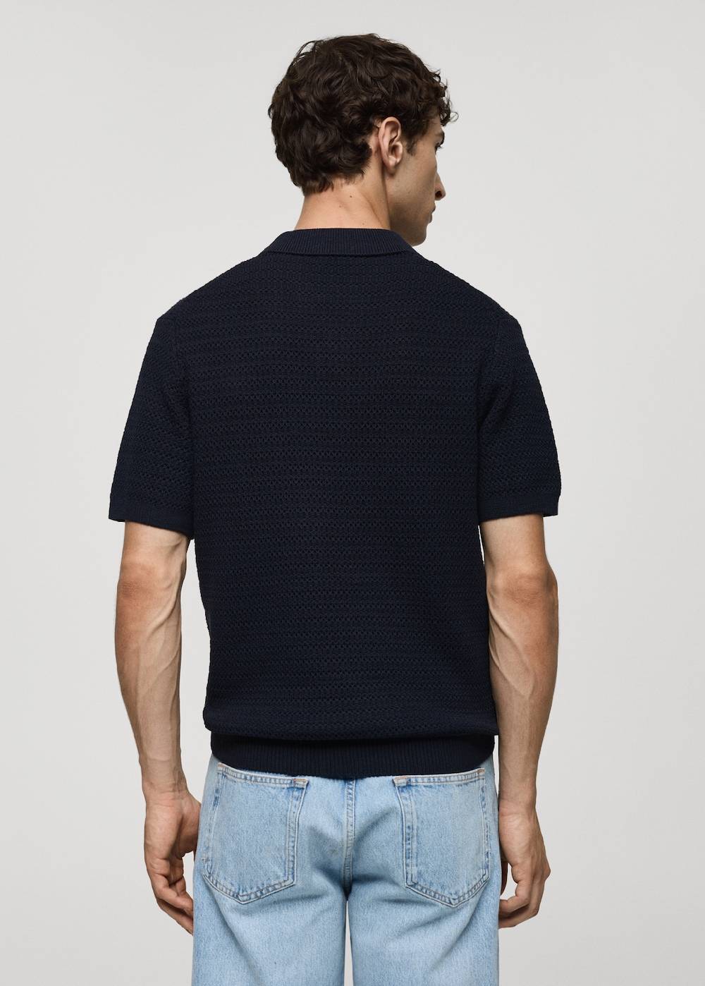 Mango Strickpoloshirt in Flecht-Optik im Angebot