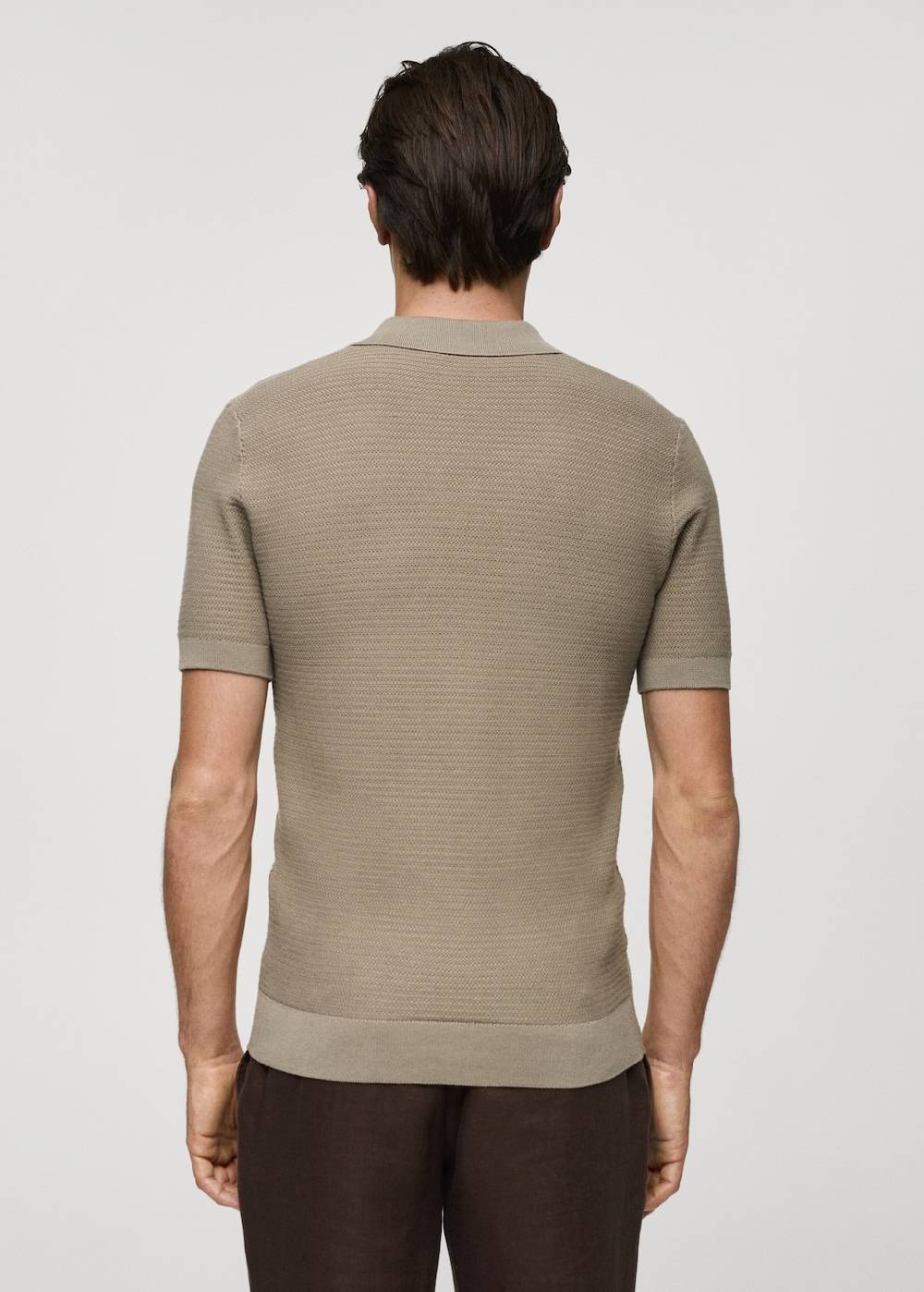 Mango Poloshirt aus Baumwolle mit Tencel in Flechtoptik Günstiger Verkauf