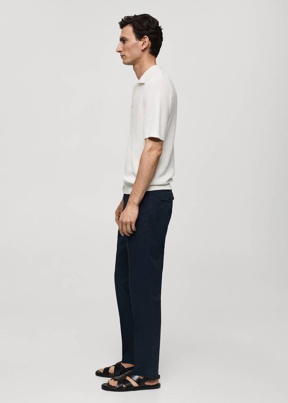 Mango Regular Fit-Baumwollhose mit Struktur Fabrikpreis