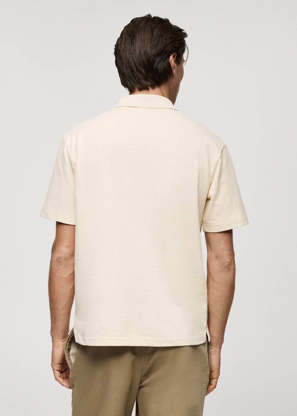 Mango Geripptes Regular-Fit-Poloshirt aus Baumwolle Sonderangebot