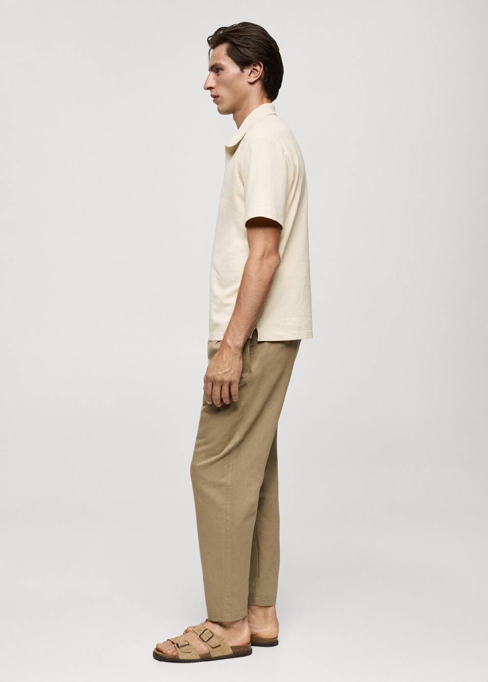Mango Geripptes Regular-Fit-Poloshirt aus Baumwolle Sonderangebot