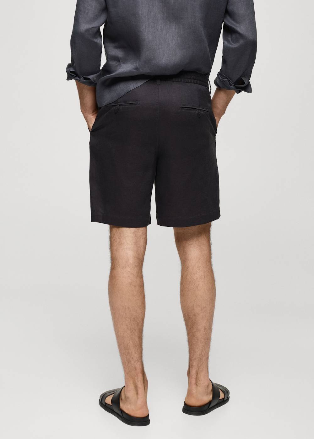 Mango Leinen-Bermudashorts aus Tencel mit Kordelzug Rabatt