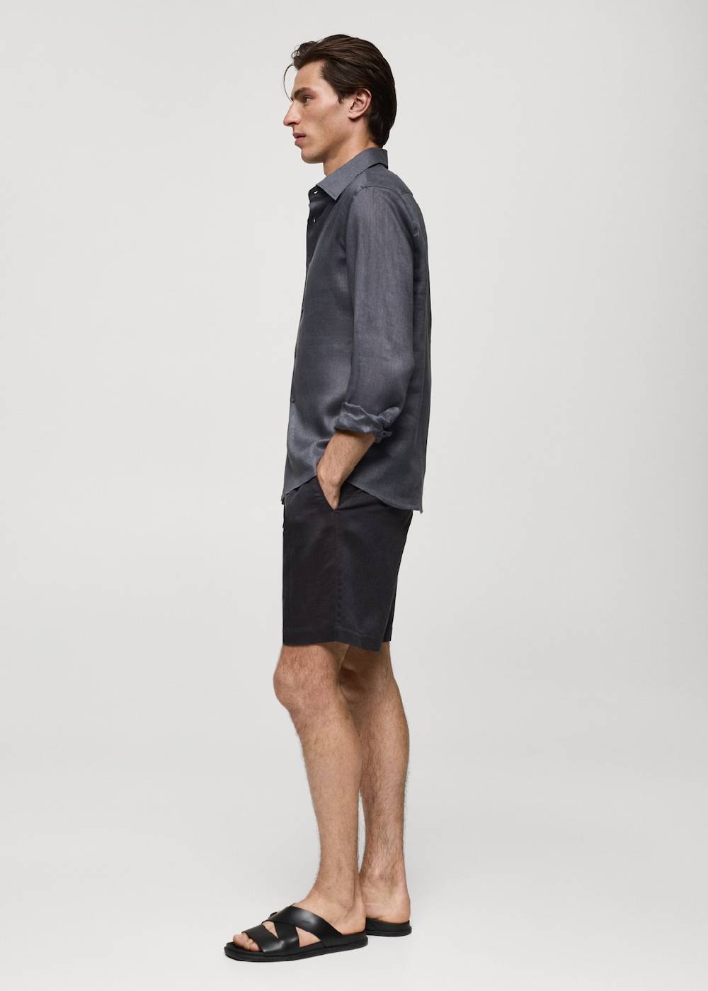 Mango Leinen-Bermudashorts aus Tencel mit Kordelzug Rabatt