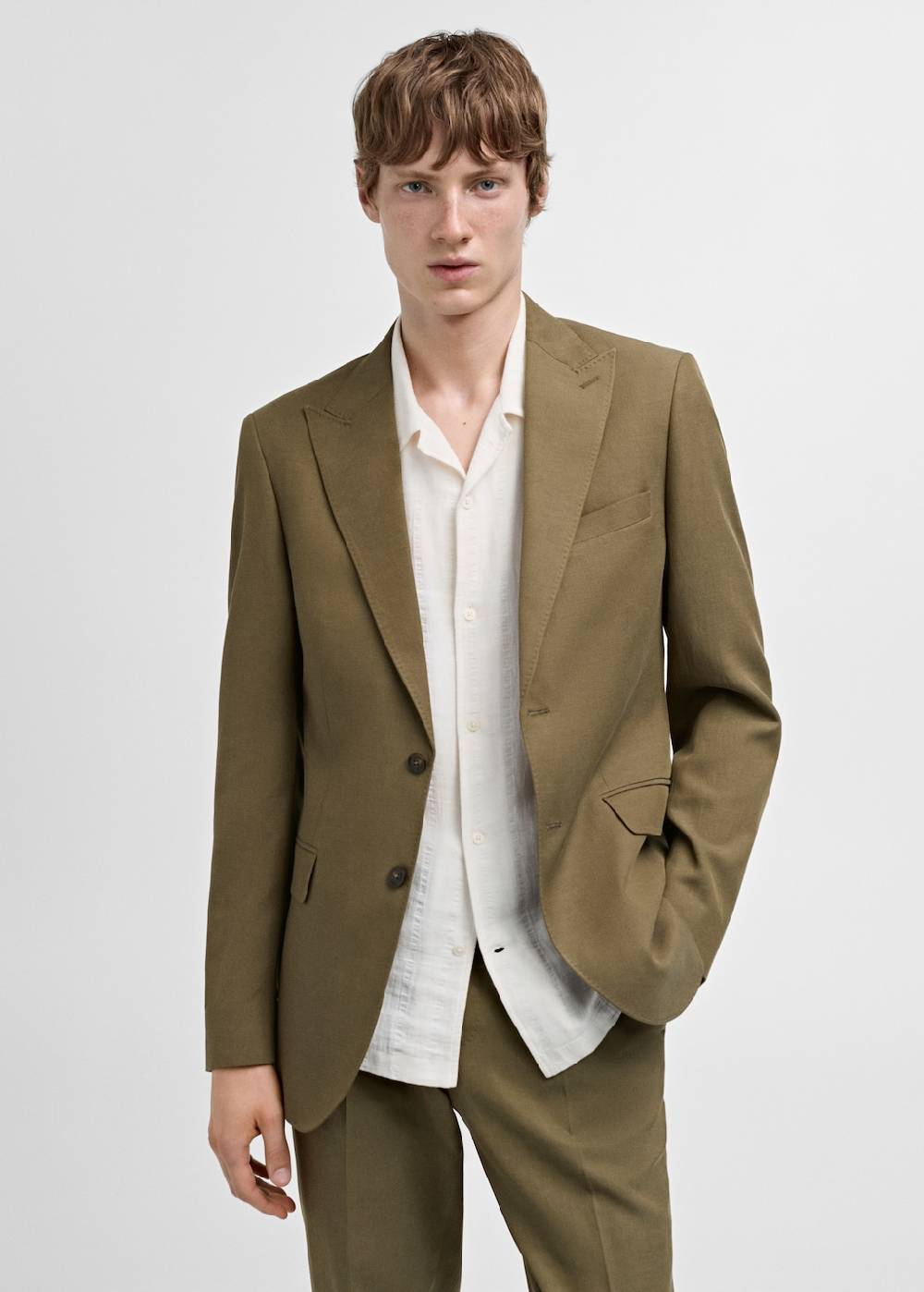 Mango Slim-Fit-Anzugjacke aus Tencel-Mischung Flash Sale