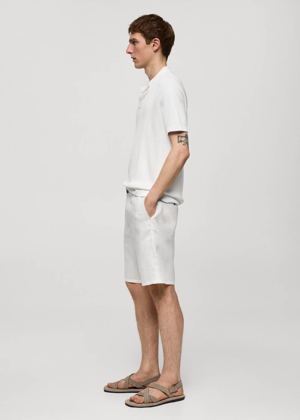 Mango Slim-Fit-Bermudashorts aus 100 % Leinen Preisnachlass