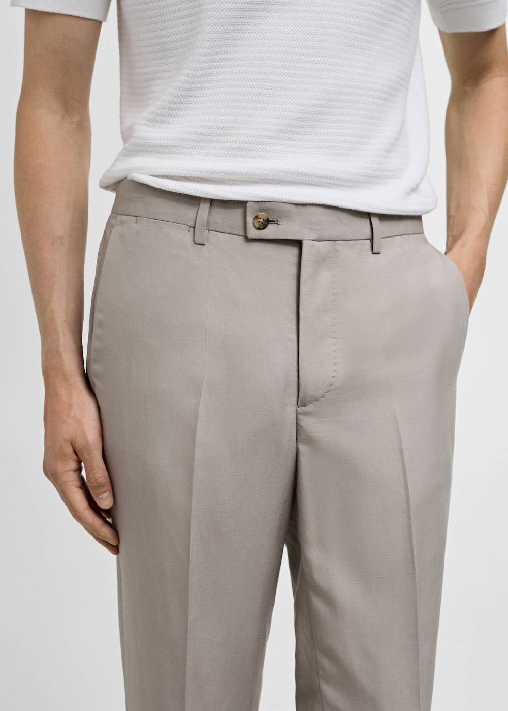 Mango Slim Fit-Anzughose aus Leinenmix Cyber Monday