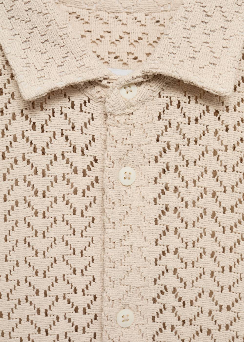 Mango Lockstrick-Baumwollhemd Top Angebot