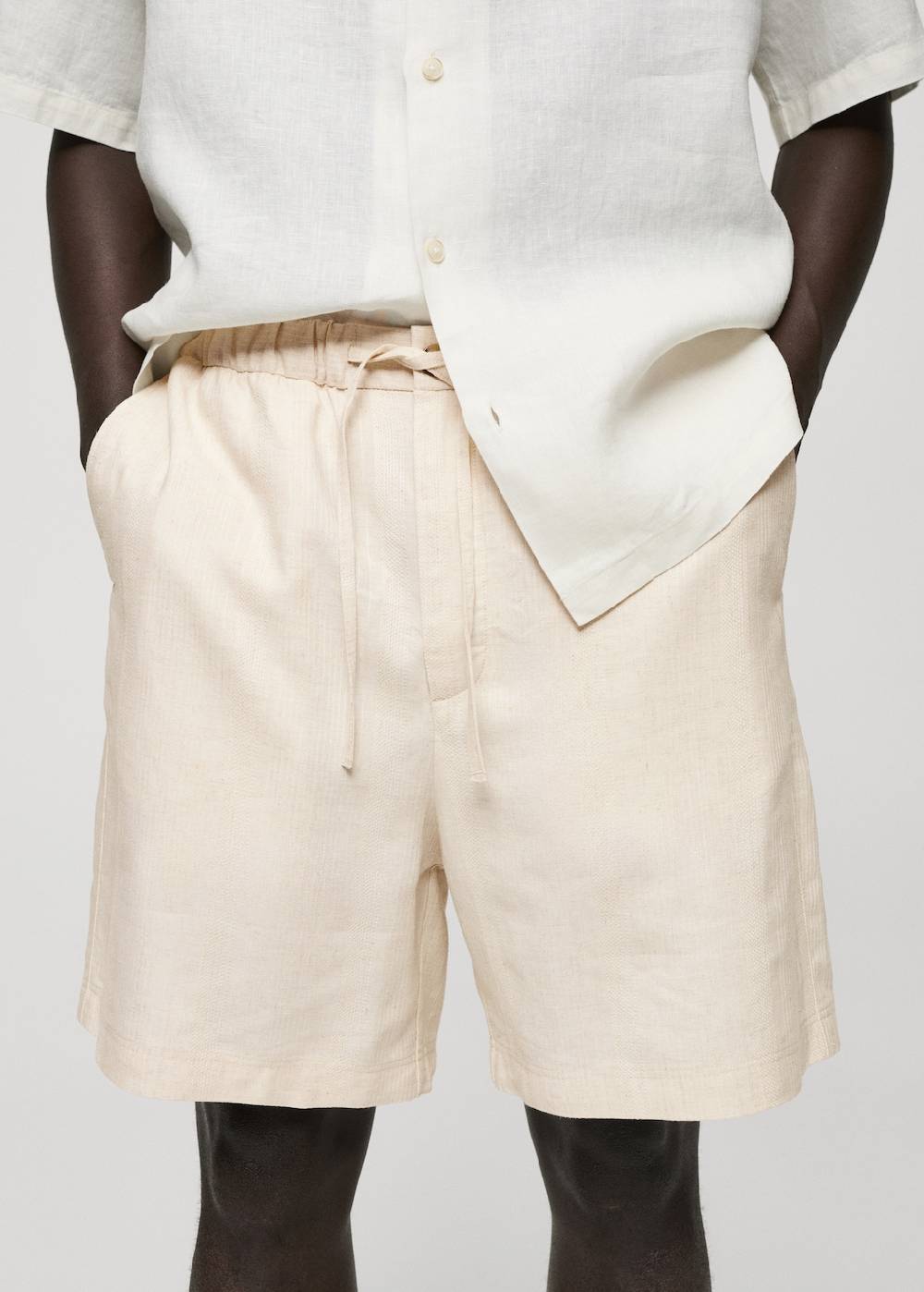 Mango Bermudashorts aus Baumwoll-Leinengemisch mit Kordelzug Exklusive Angebote