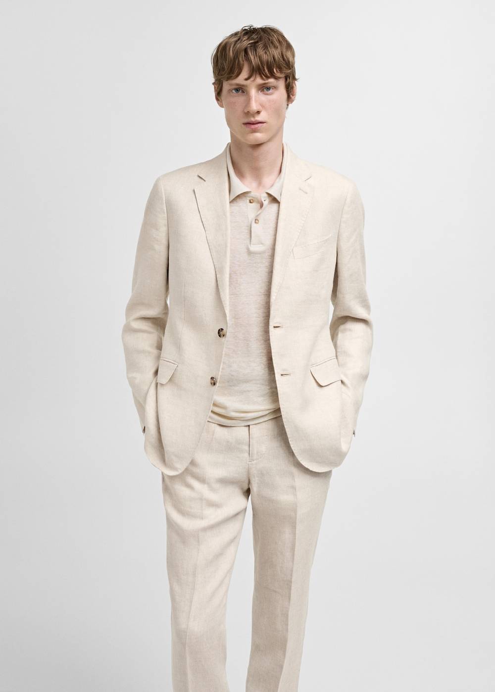 Mango Slim Fit-Anzugjacke aus 100 % Leinen Saisonale Angebote