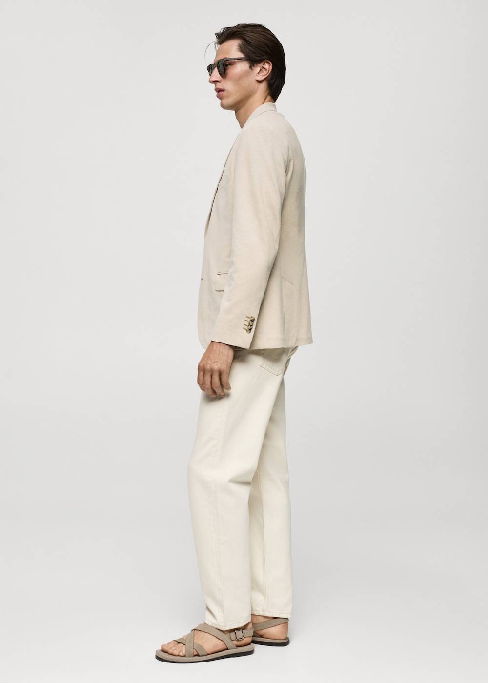 Mango Strukturierter Slim Fit-Baumwollblazer Tiefpreis