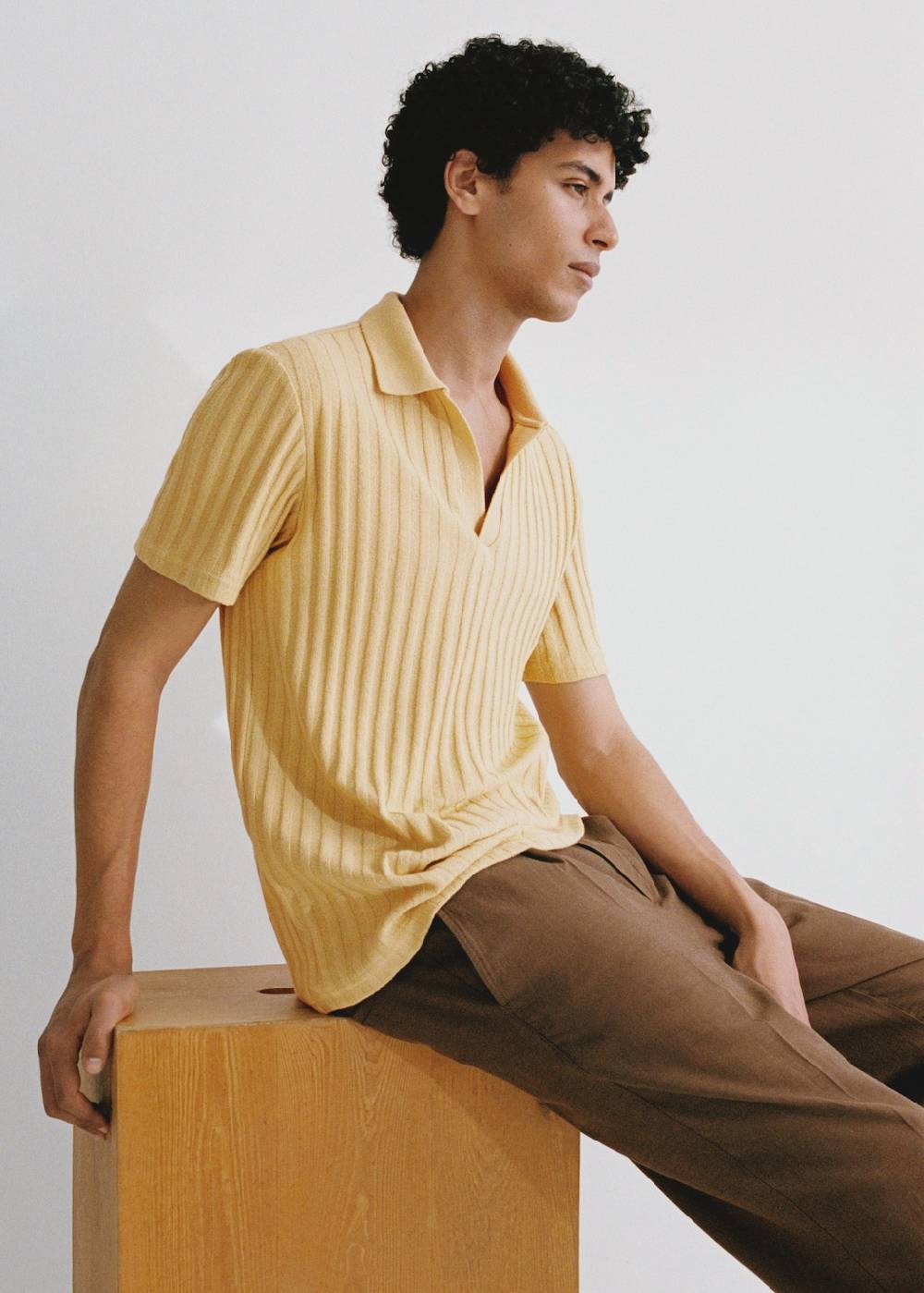 Mango Geripptes Regular-Fit-Poloshirt aus Baumwolle Wochenangebot