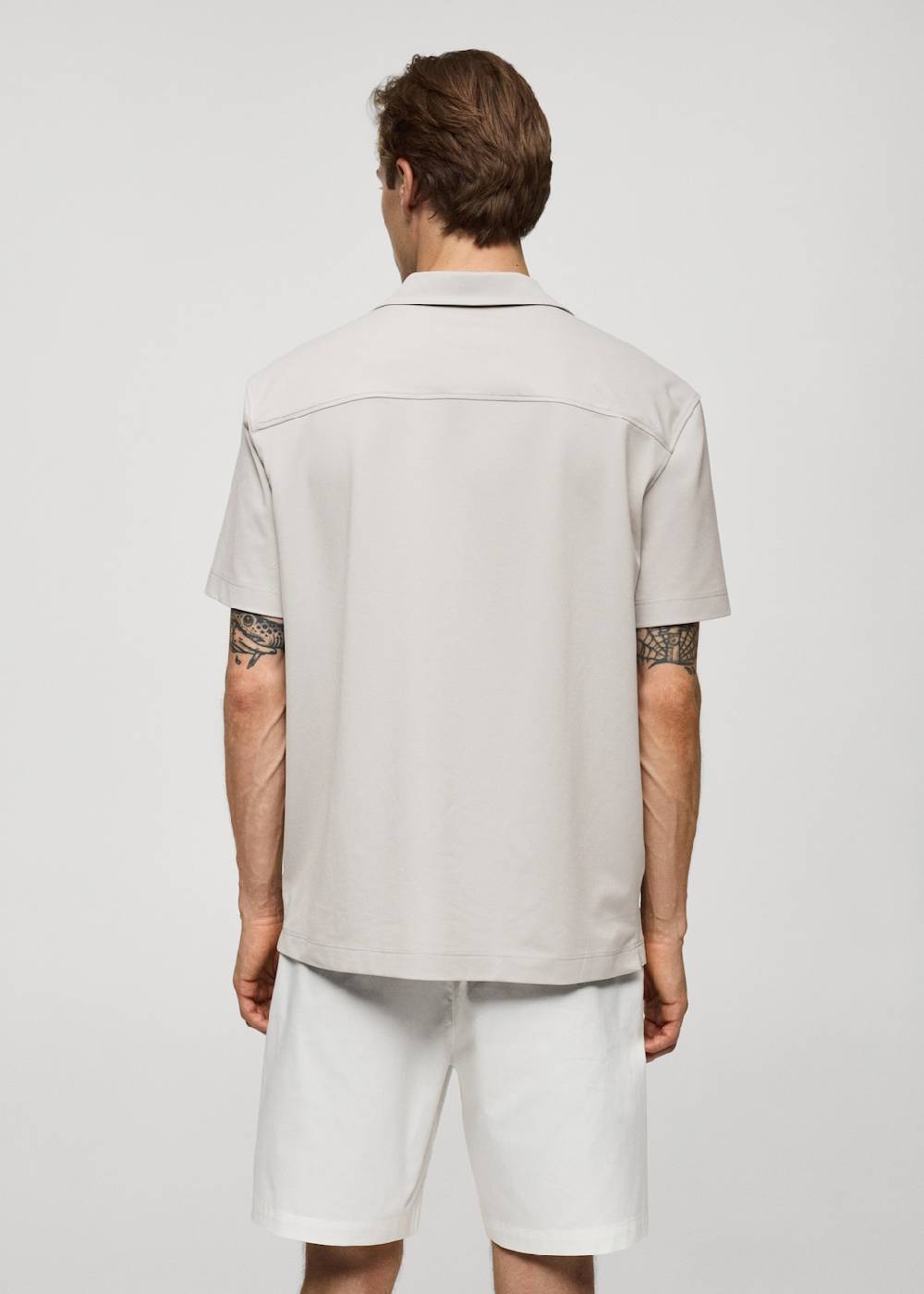 Mango Baumwollhemd mit Bowlingkragen Neueste Stile
