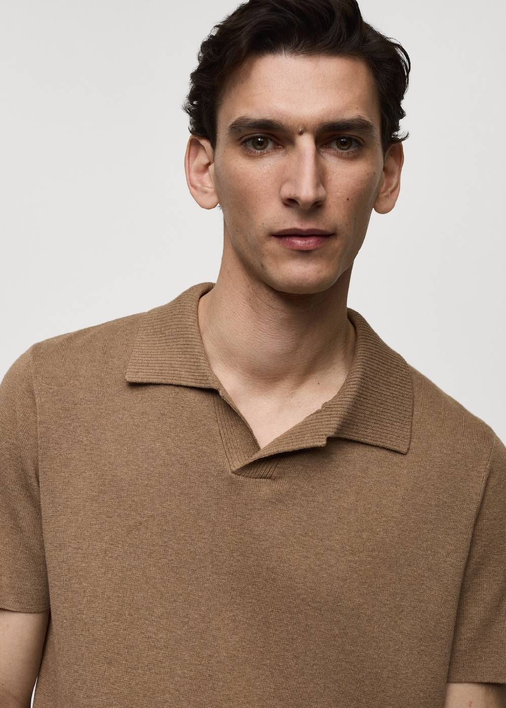 Mango Texturiertes Strick-Poloshirt aus Baumwolle Letzte 2 Tage