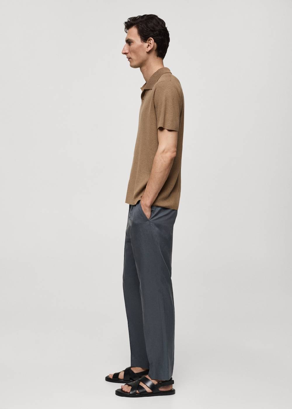 Mango Texturiertes Strick-Poloshirt aus Baumwolle Letzte 2 Tage