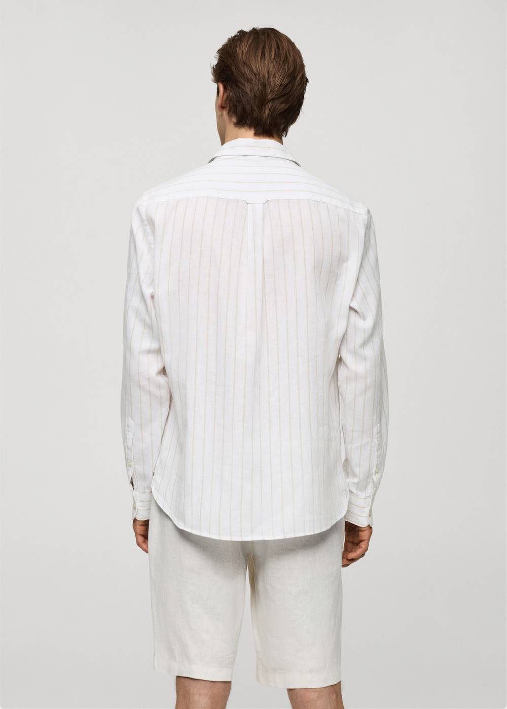 Mango Gestreiftes Regular-Fit-Hemd aus Leinen mit Baumwolle Bis zu 50% Rabatt