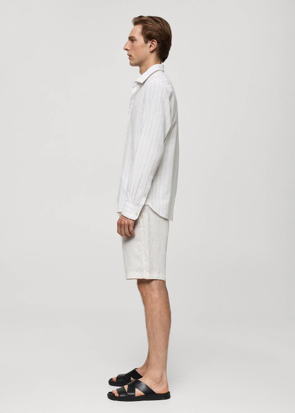 Mango Gestreiftes Regular-Fit-Hemd aus Leinen mit Baumwolle Bis zu 50% Rabatt