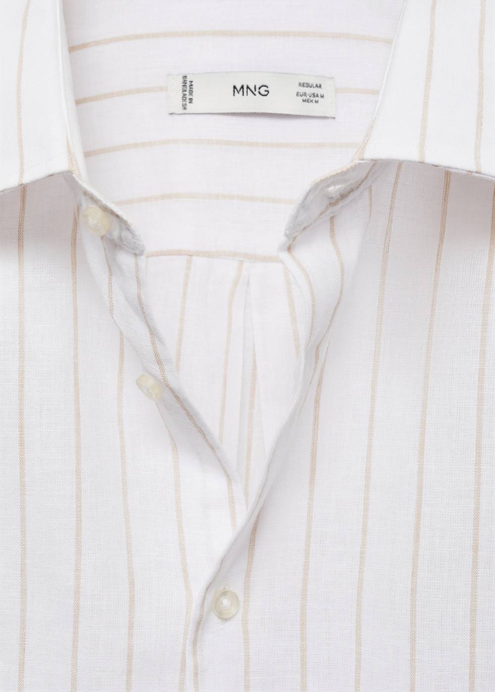 Mango Gestreiftes Regular-Fit-Hemd aus Leinen mit Baumwolle Bis zu 50% Rabatt