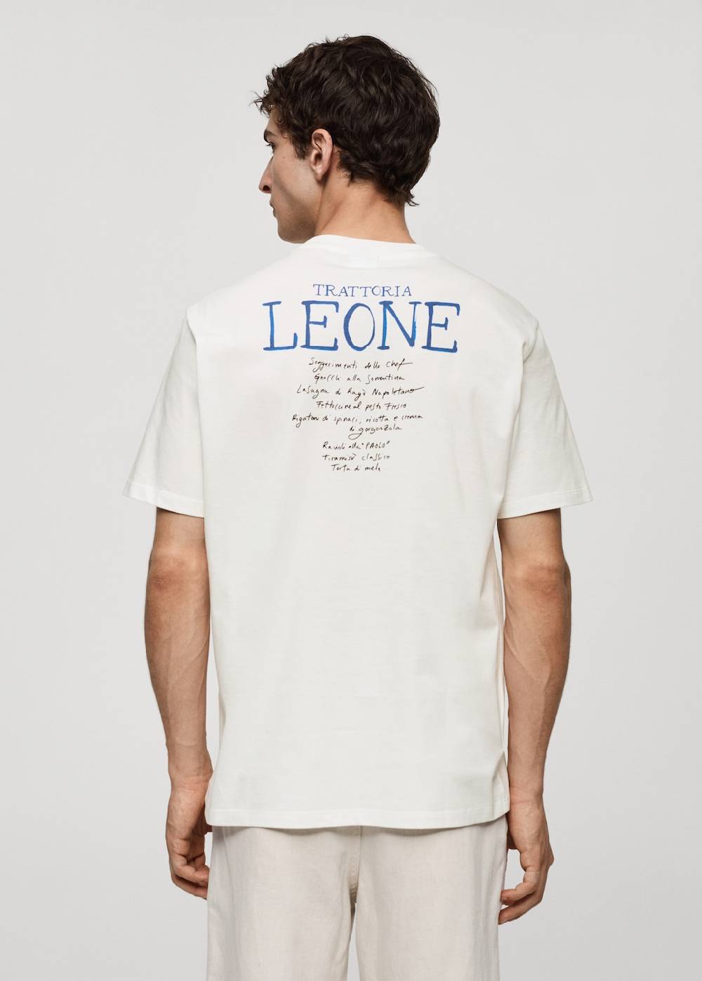 Mango Gemustertes T-Shirt aus 100 % Baumwolle Sonderangebot der Fabrik