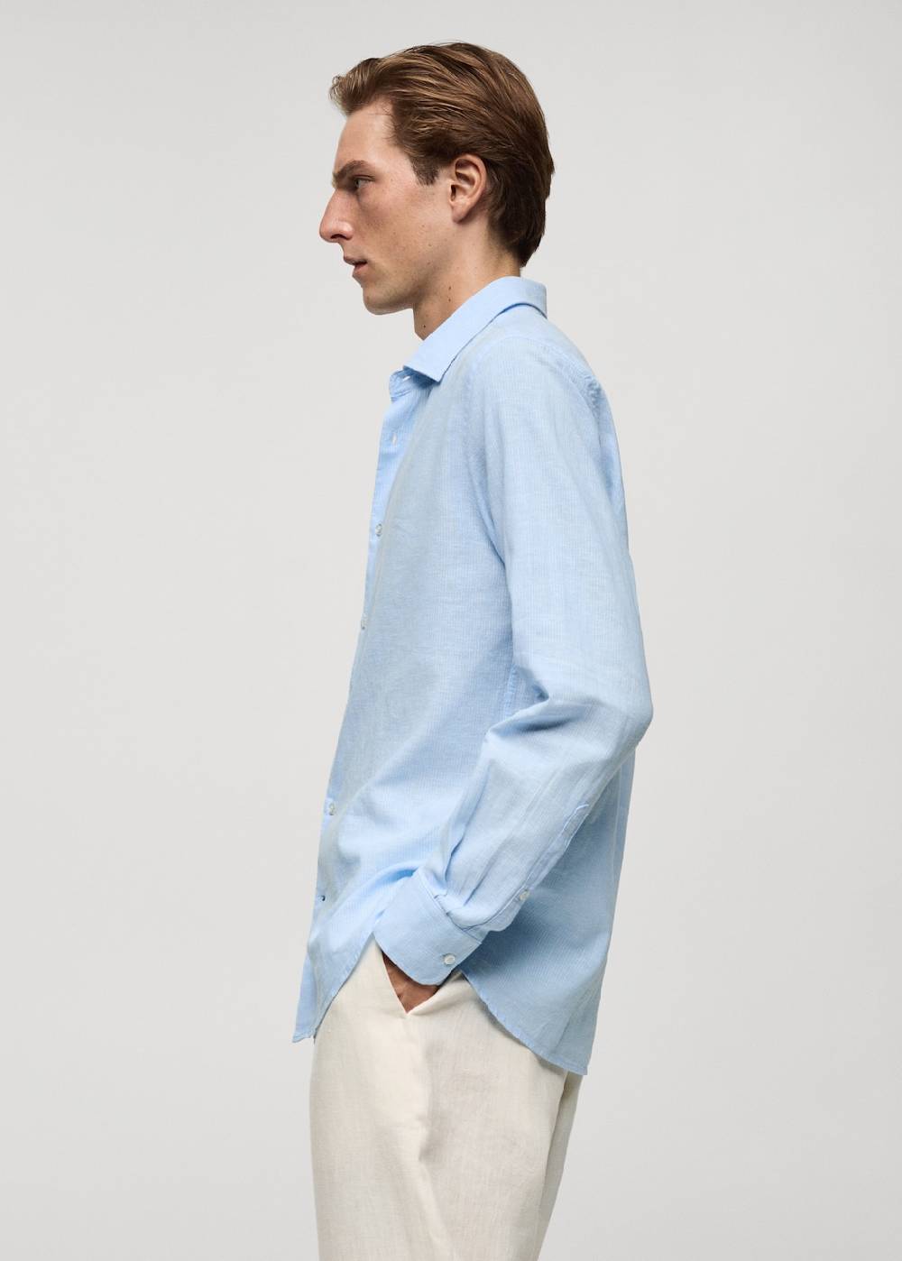 Mango Gestreiftes Regular-Fit-Hemd aus Leinen mit Baumwolle Bis zu 55% Rabatt