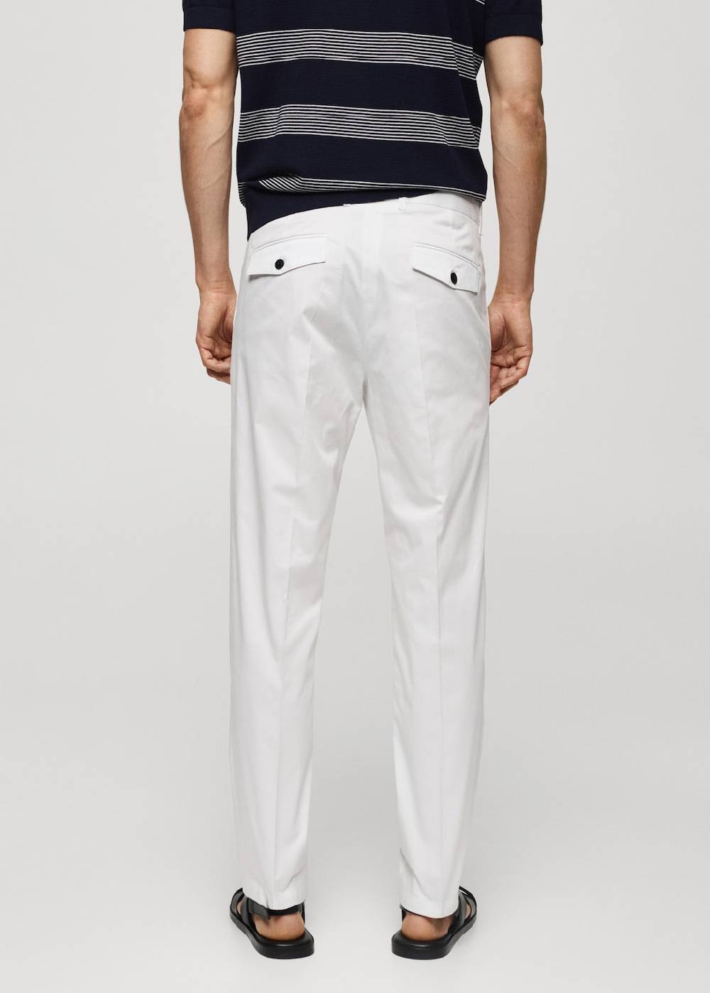 Mango Regular Fit-Baumwollhose mit Struktur Nur noch ein Tag übrig