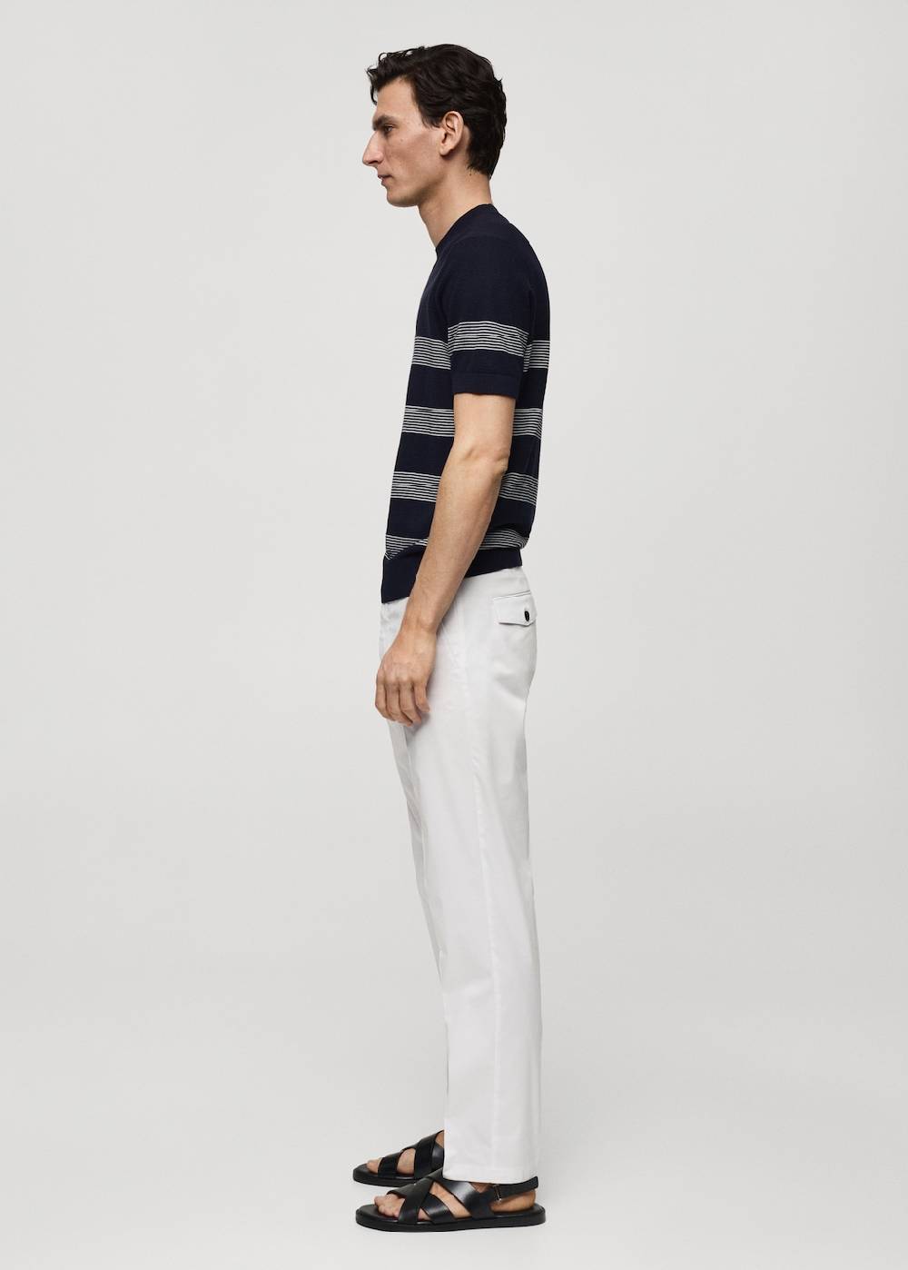 Mango Regular Fit-Baumwollhose mit Struktur Nur noch ein Tag übrig
