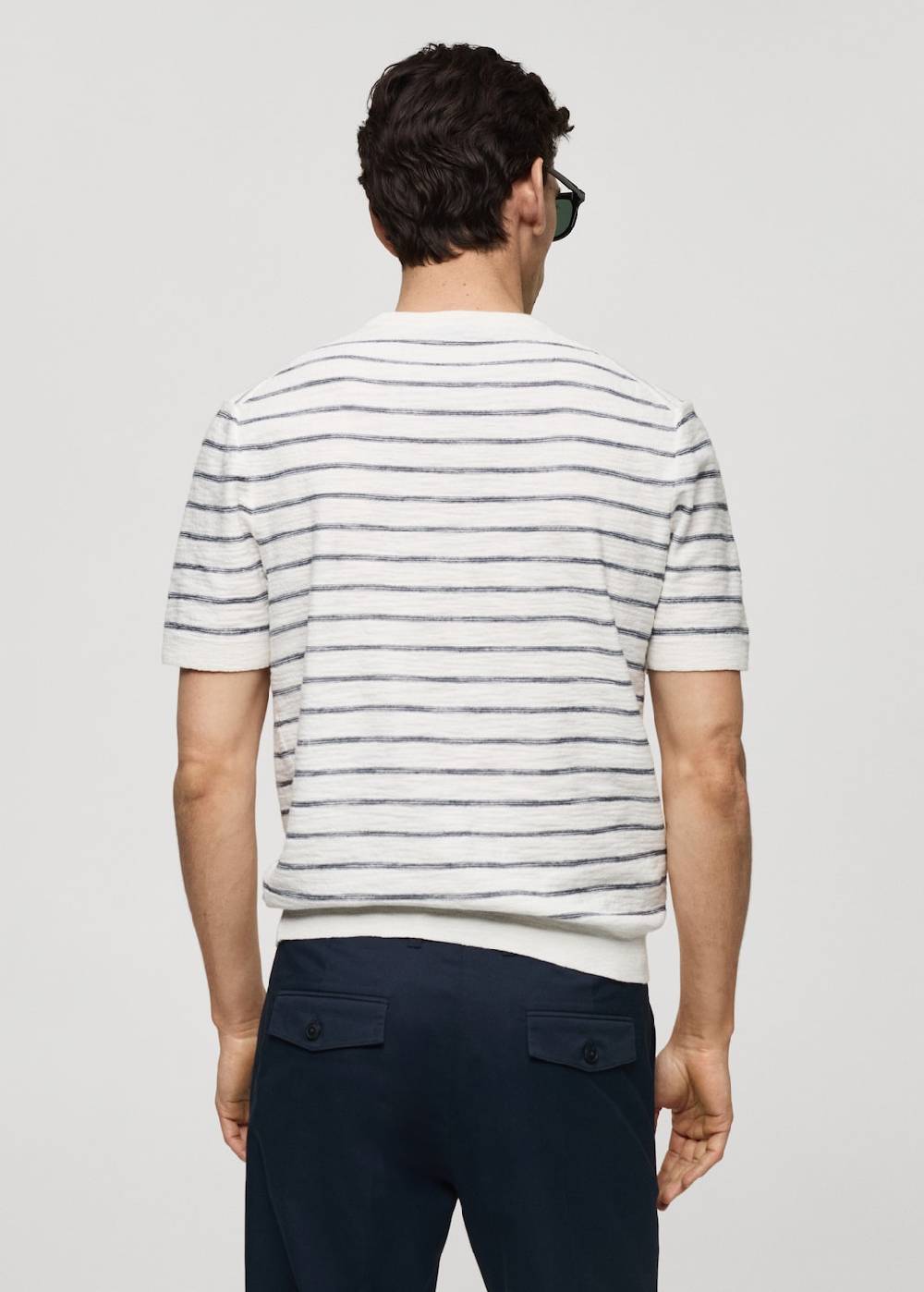 Mango Gestreiftes T-Shirt aus Baumwollstrick Clearance-Verkauf