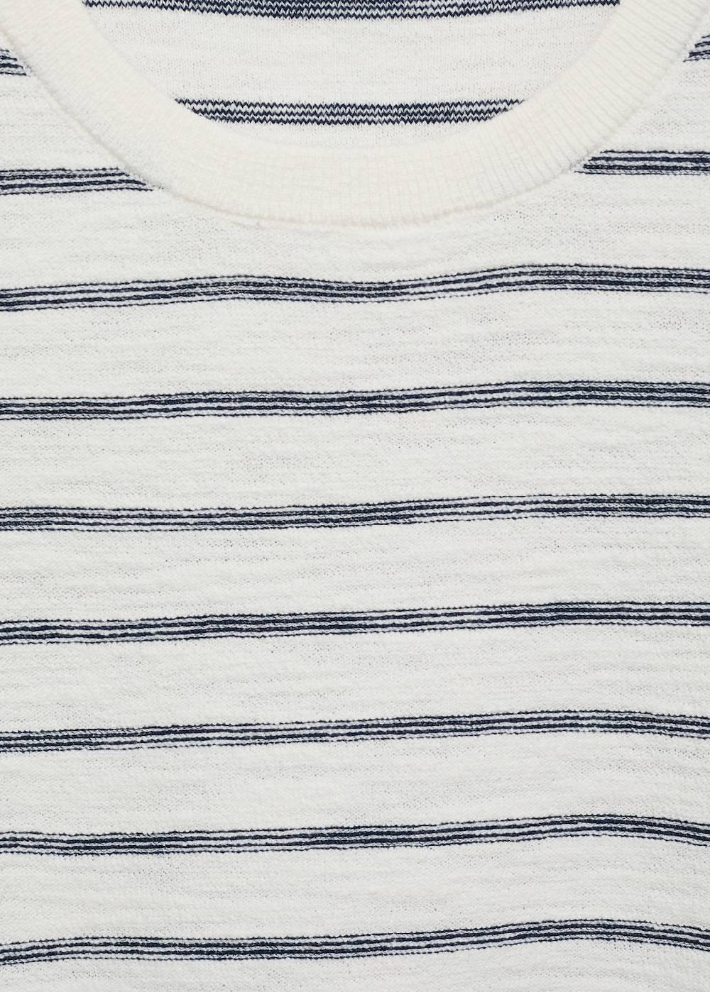 Mango Gestreiftes T-Shirt aus Baumwollstrick Clearance-Verkauf