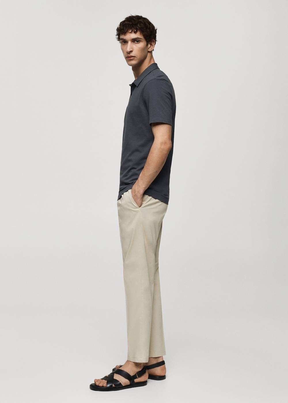 Mango Strukturiertes Slim-Fit-Poloshirt aus Baumwoll-Piqué Kostenloser Versand international