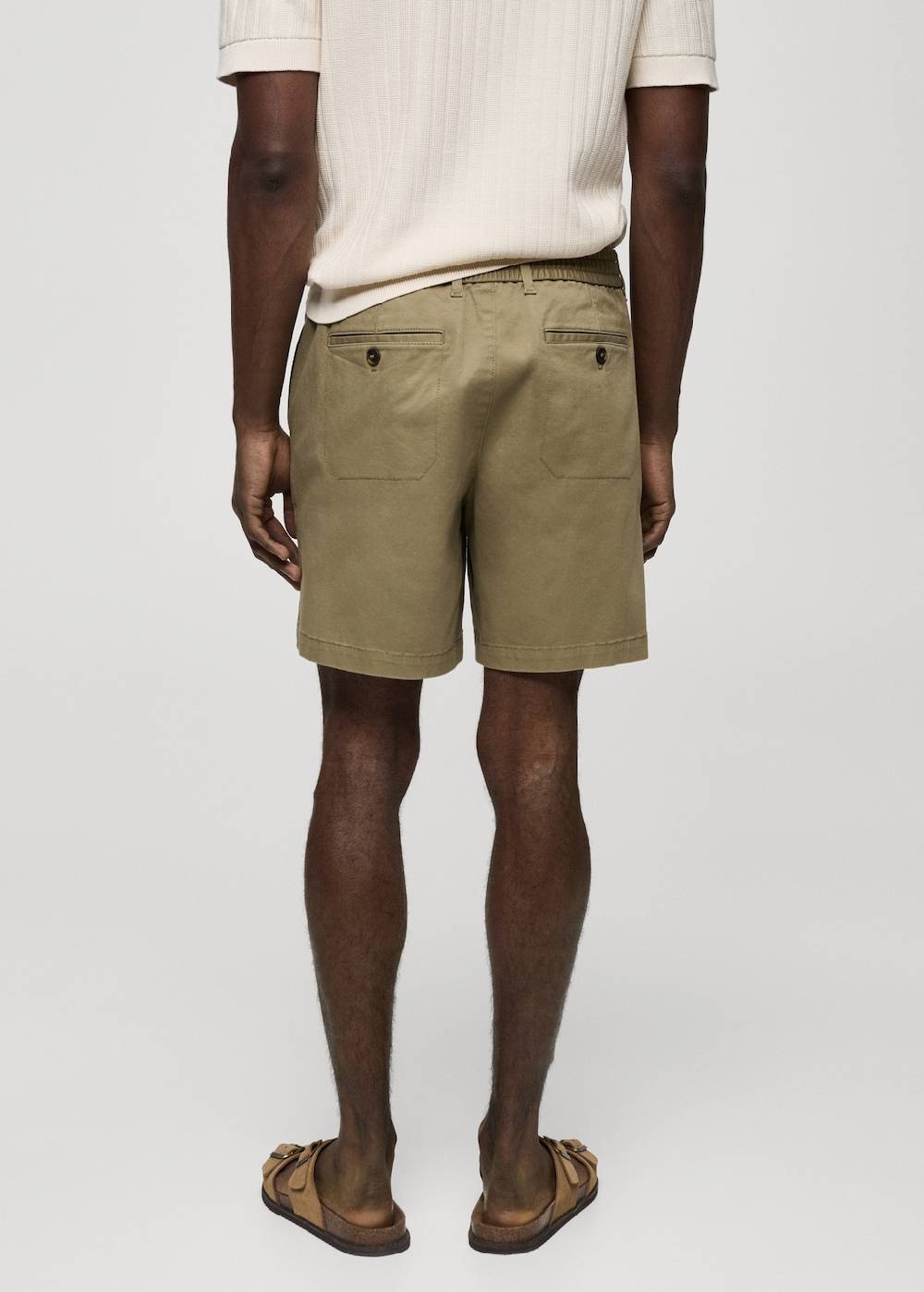 Mango Baumwoll-Bermudashorts mit Kordelzug Black Friday Preise