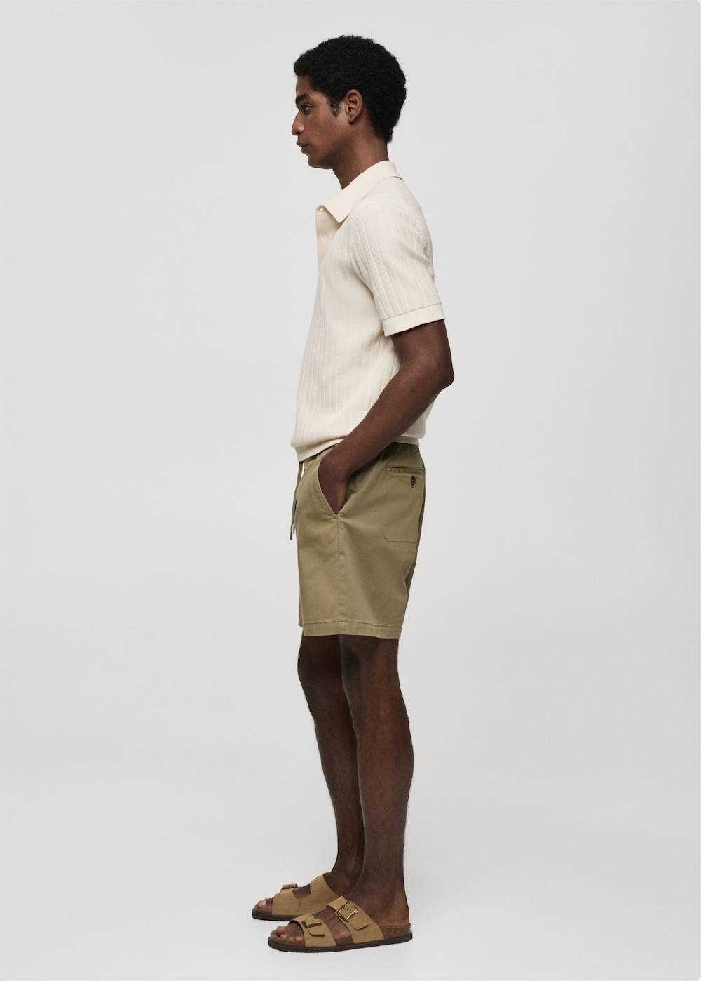 Mango Baumwoll-Bermudashorts mit Kordelzug Black Friday Preise