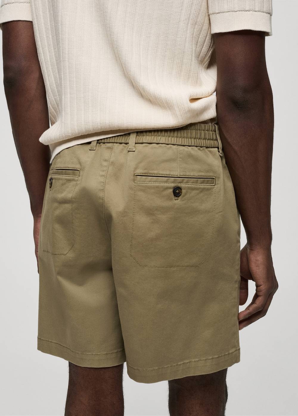 Mango Baumwoll-Bermudashorts mit Kordelzug Black Friday Preise