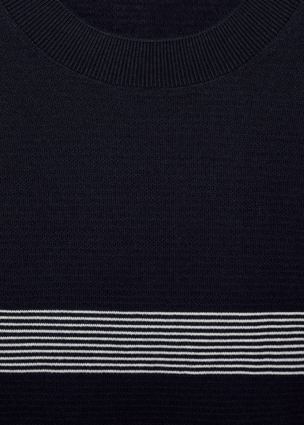 Mango Gestreiftes Strick-T-Shirt aus Baumwolle mit Modal Outlet