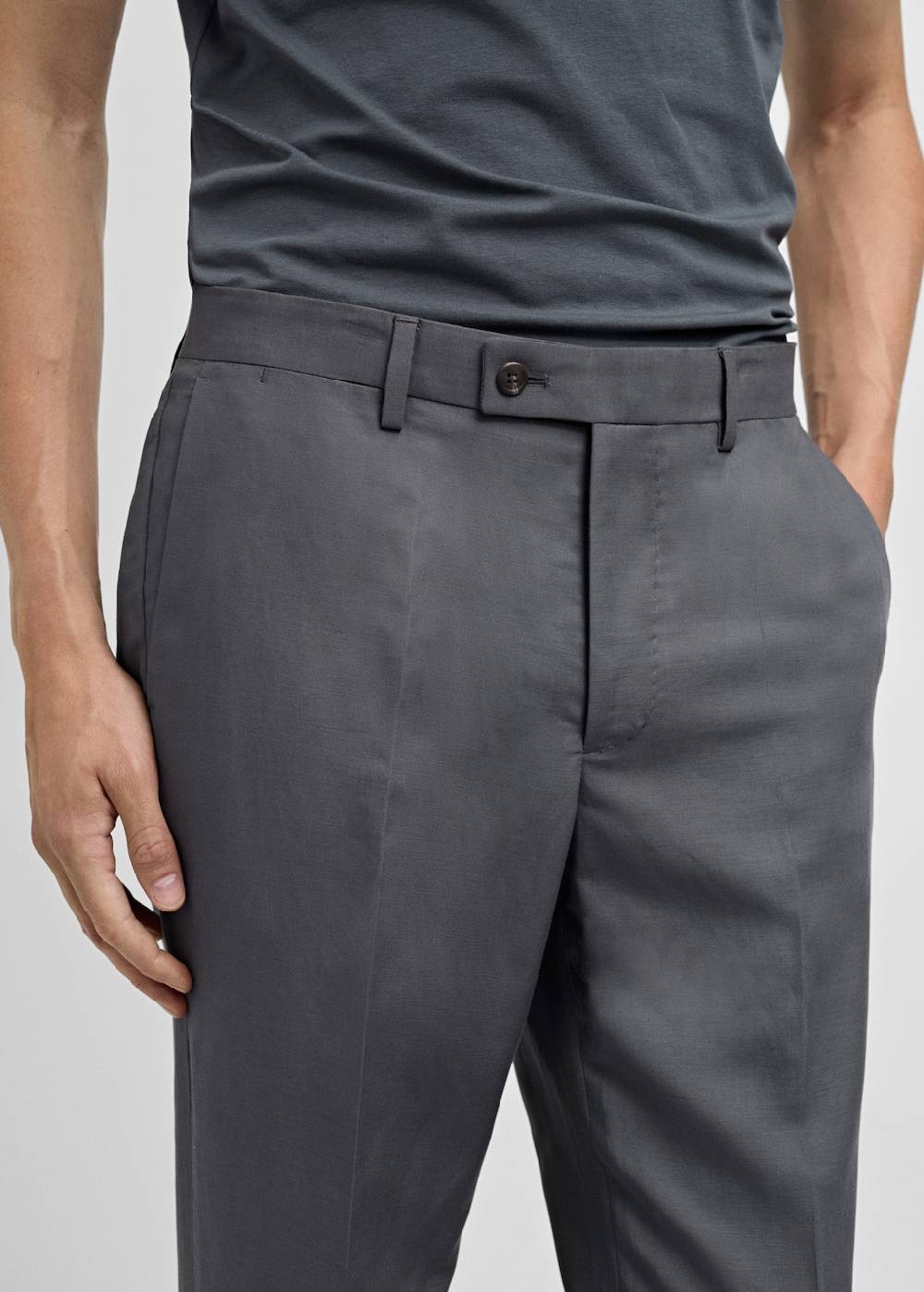 Mango Slim Fit-Anzughose aus Leinenmix Auslauf