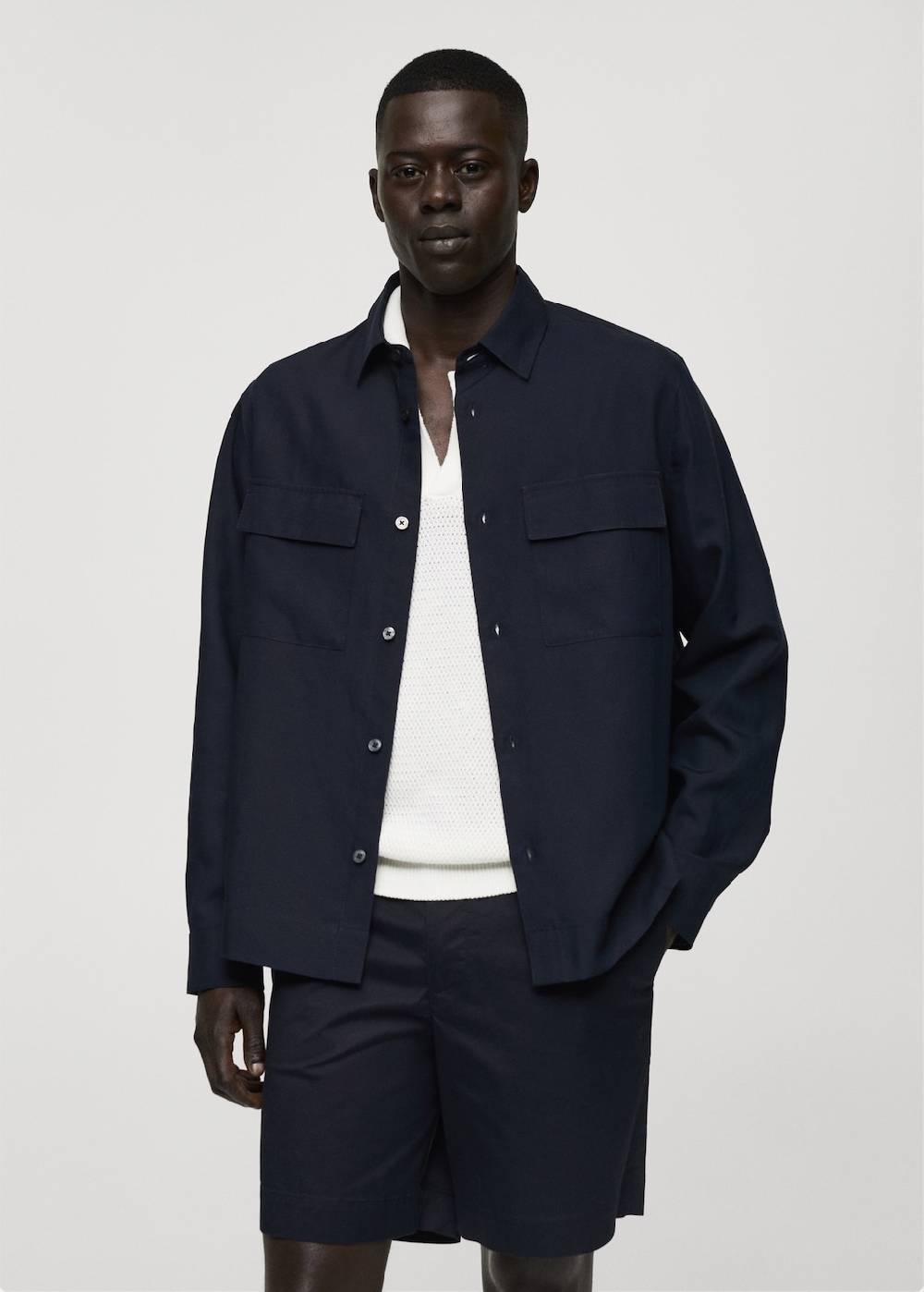 Mango Overshirt aus Tencel-Leinenmischung mit Taschen Verkauf