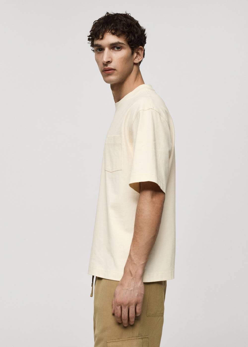 Mango T-Shirt aus 100 % Baumwolle mit Tasche Hotsell