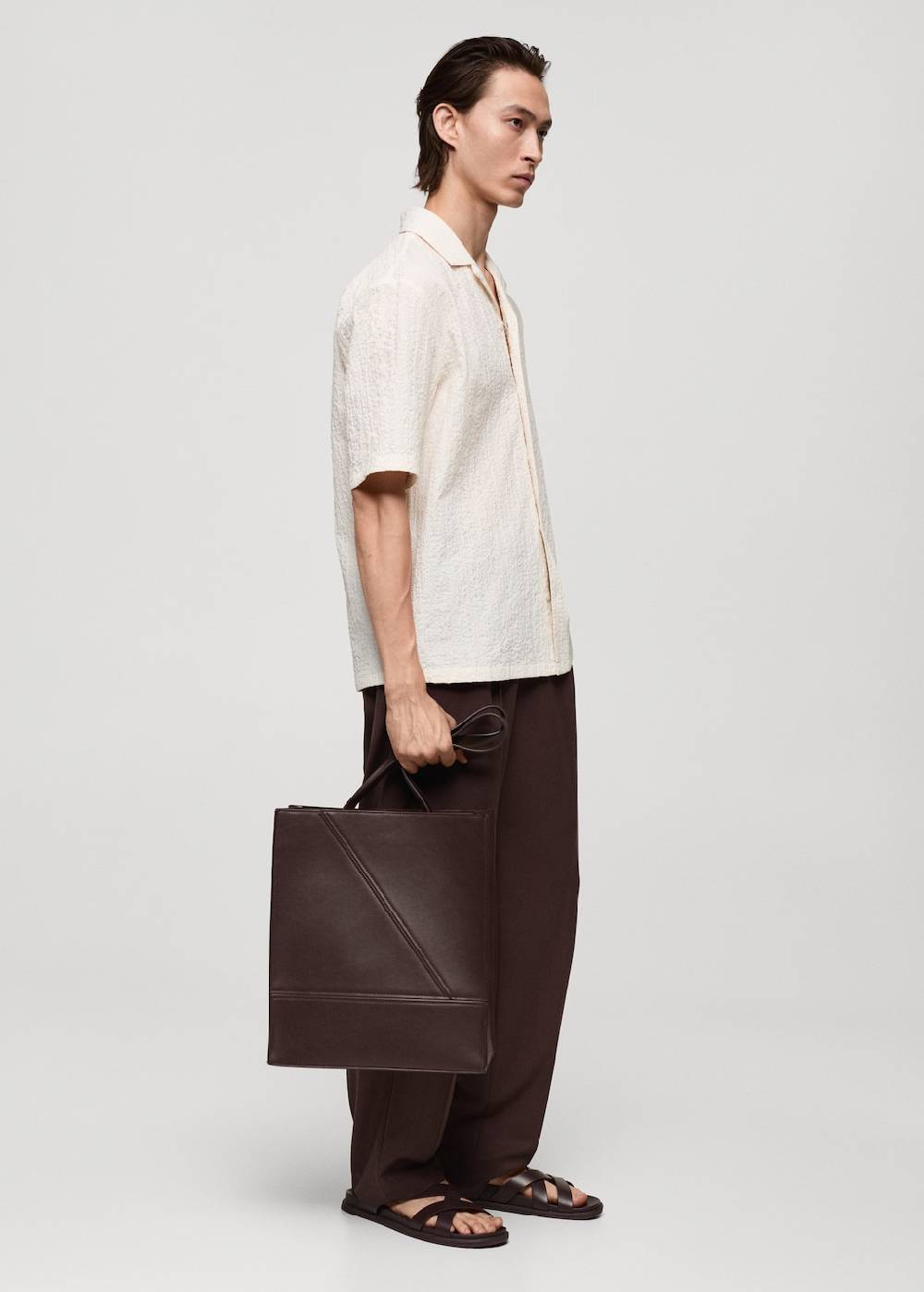 Mango Tote-Bag mit Leder-Effekt