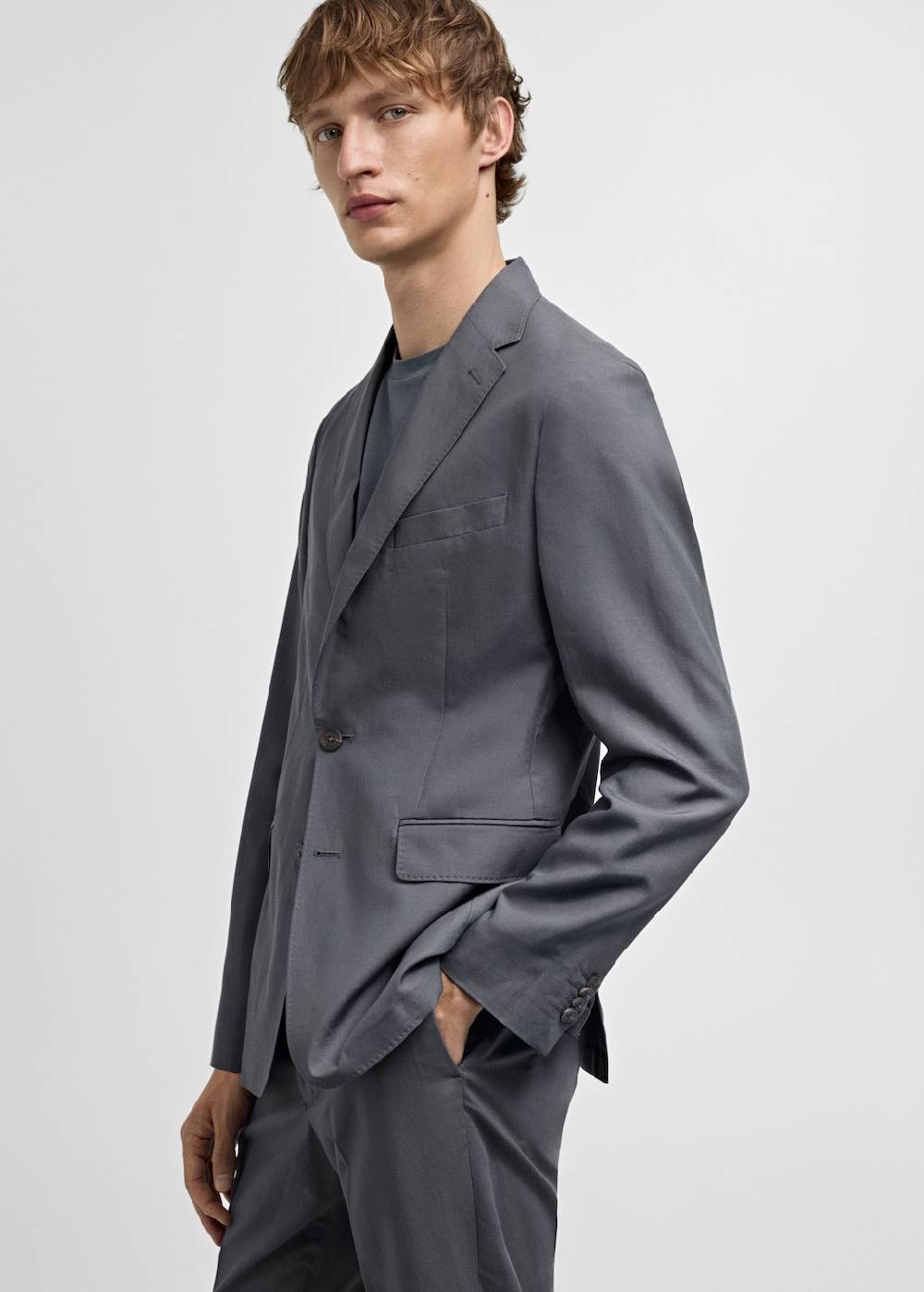 Mango Slim Fit-Anzugblazer aus Leinengemisch Kostenloser Versand