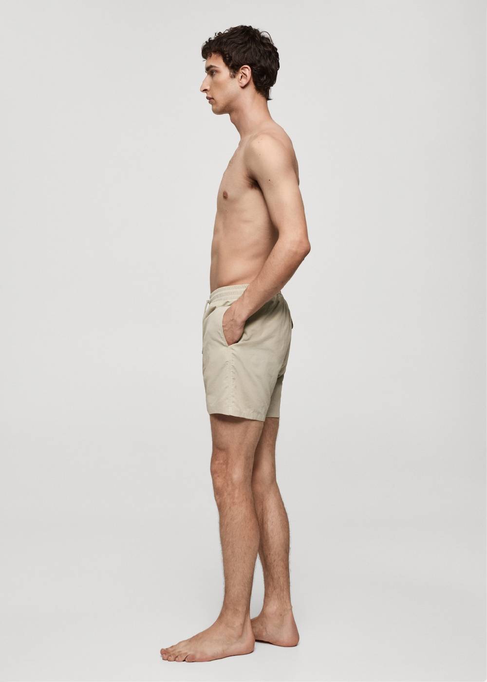 Mango Einfarbige Badeshorts mit Kordelzug Fabrik Onlineshop