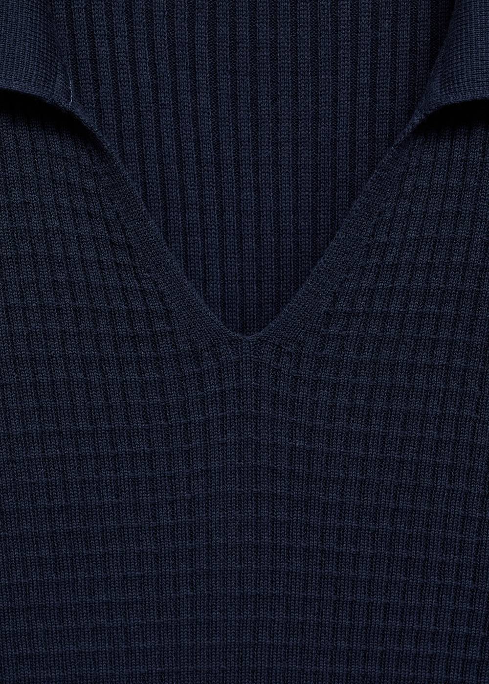 Mango Rippstrick-Poloshirt Flash Sale