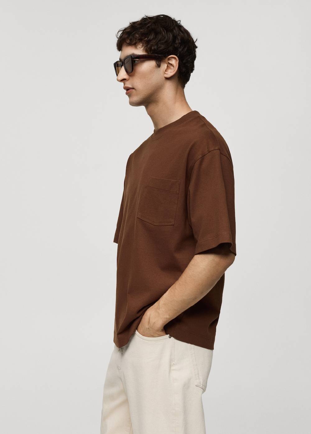 Mango T-Shirt aus 100 % Baumwolle mit Tasche Online Shopping