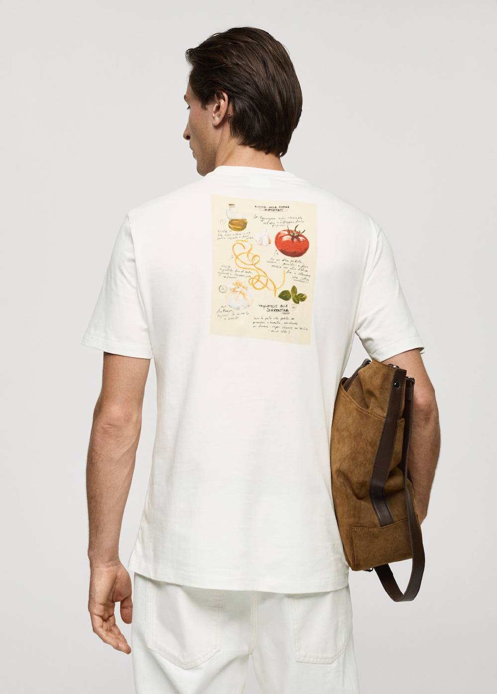 Mango Gemustertes Regular-Fit-T-Shirt aus Baumwolle Valentinstagsangebot