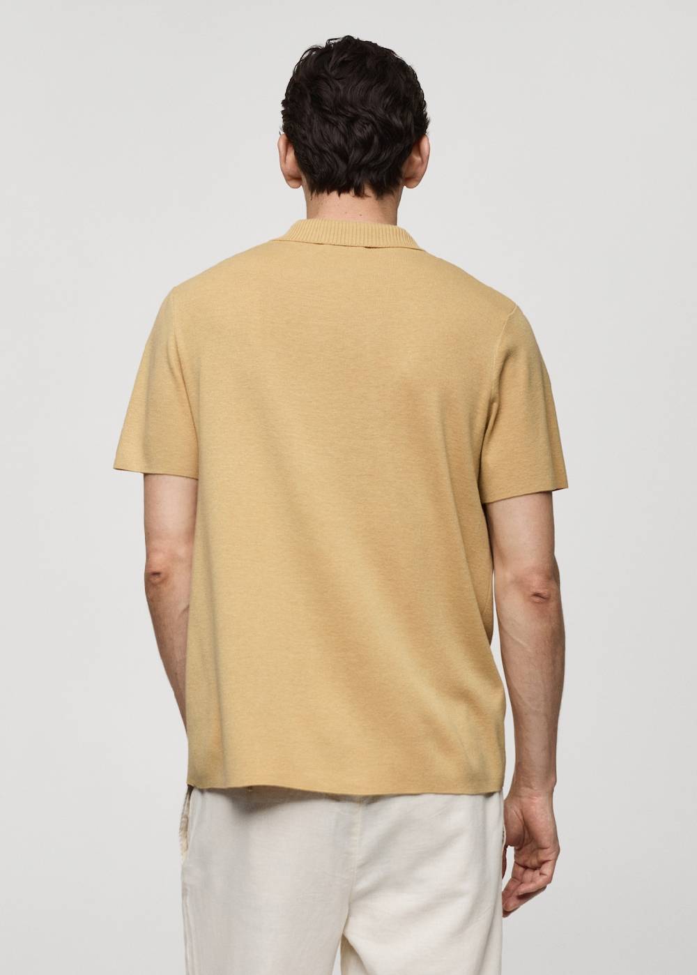 Mango Texturiertes Strick-Poloshirt aus Baumwolle Lagerräumung