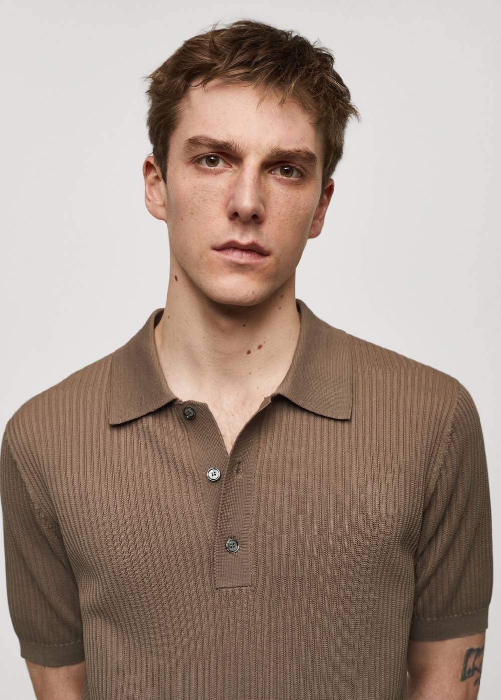 Mango Strick-Poloshirt aus Baumwolle Heißer Verkauf
