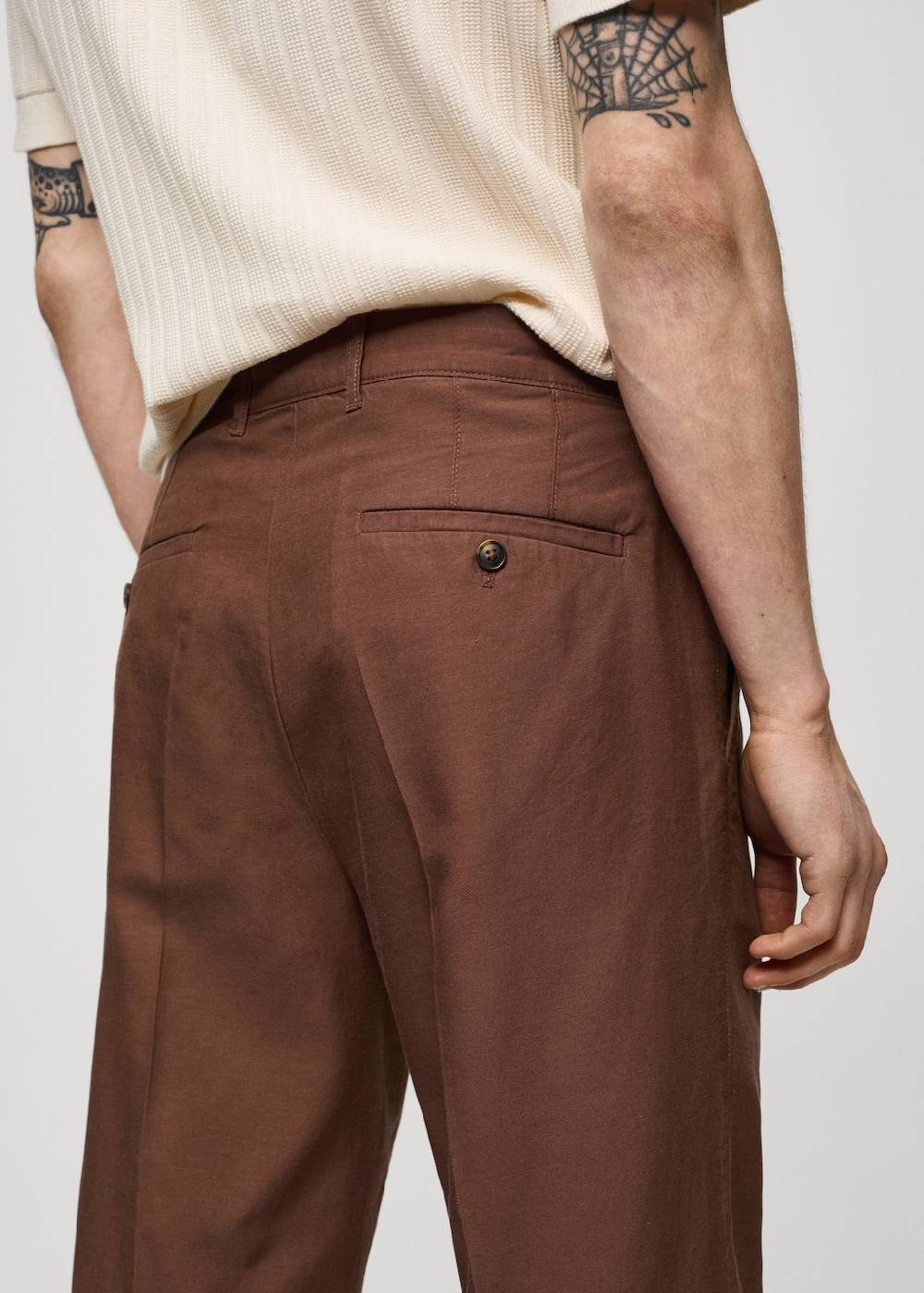 Mango Bundfaltenhose aus Lyocell mit Baumwolle Blitzangebot