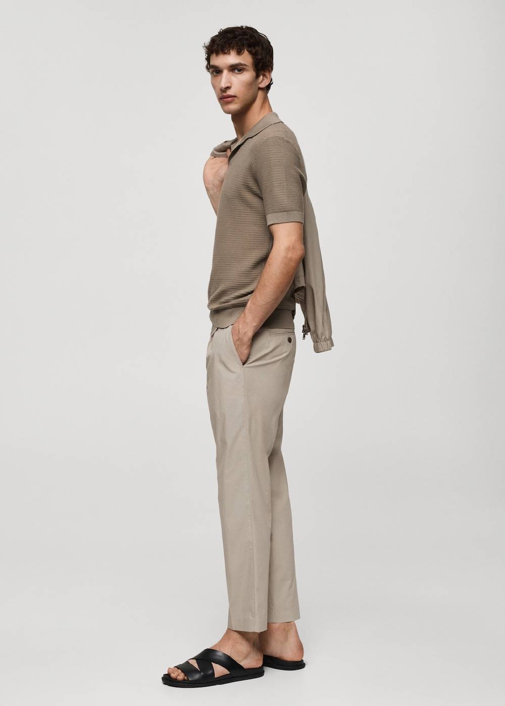 Mango Slim-Fit-Bundfaltenhose aus Lyocell Tiefpreis